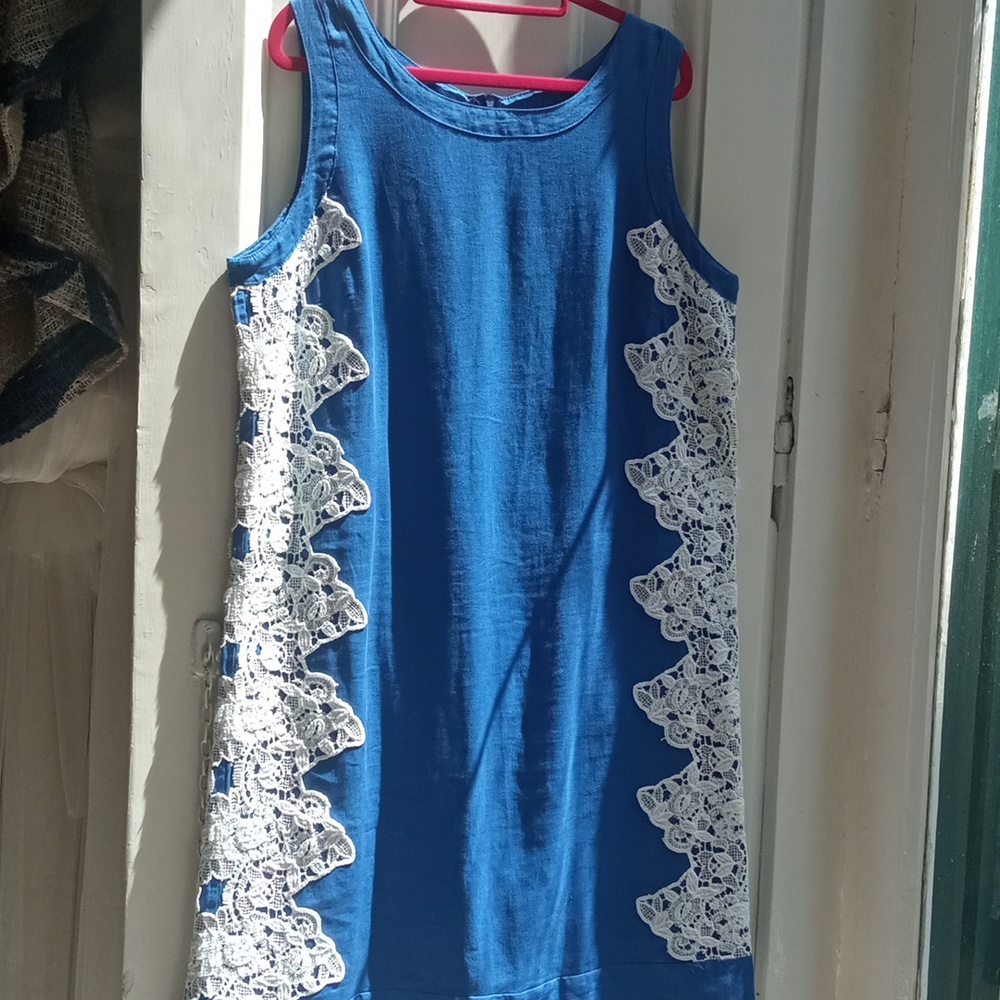 Blue linen dress MADE IN ITALY